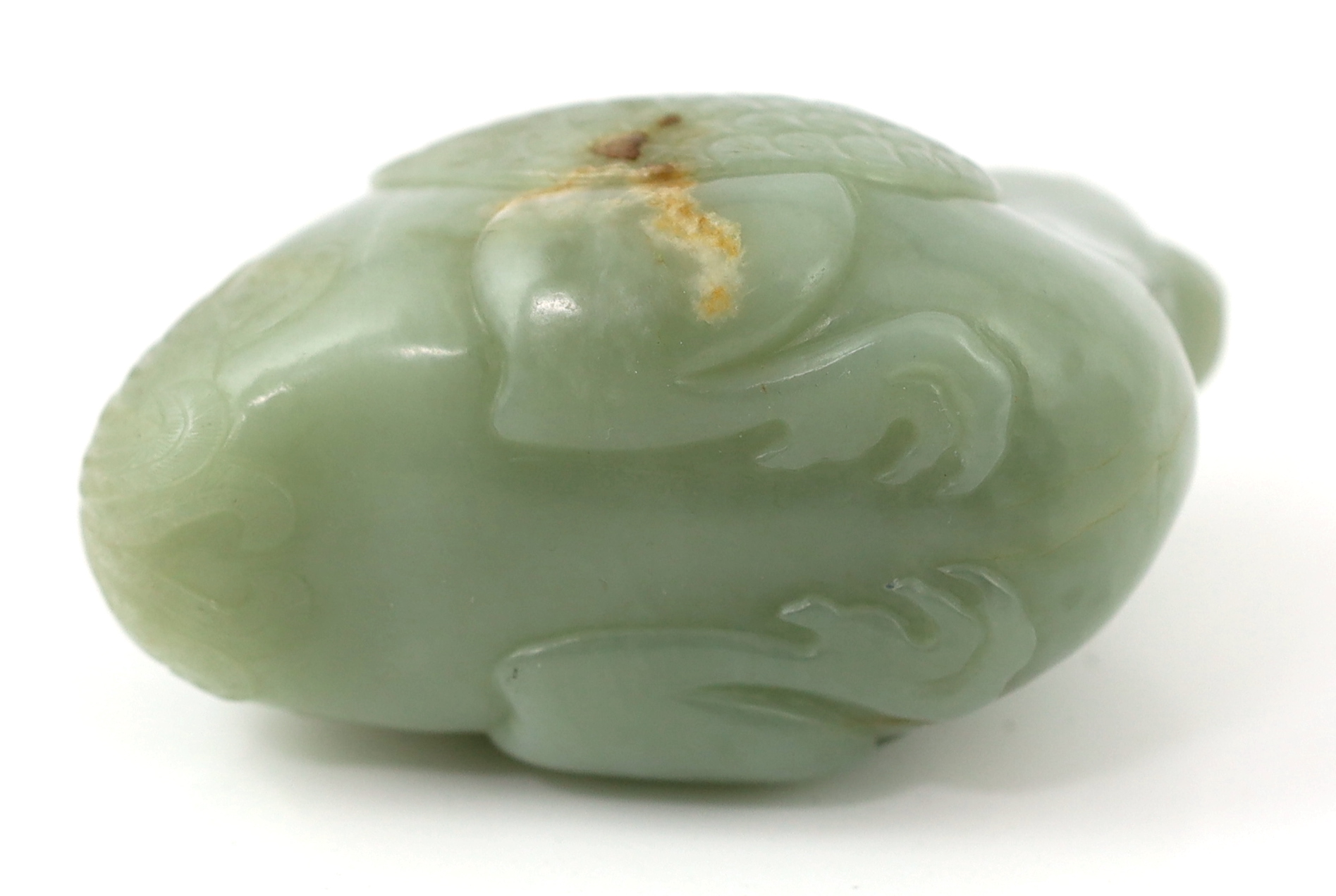 A Chinese celadon jade 'quail' waterdropper, 18th / 19th century